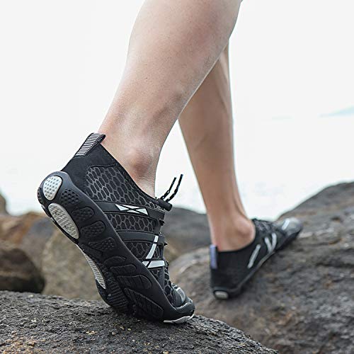 Image of MAYZERO Water Shoes Men Women Swim Surf Shoes Beach Pool Shoes Wide Toe Hiking Aqua Shoes Winter House Slippers