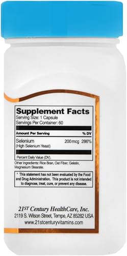 Miniatura 4 de 21st Century Selenio, 200 mcg, 60 cápsulas