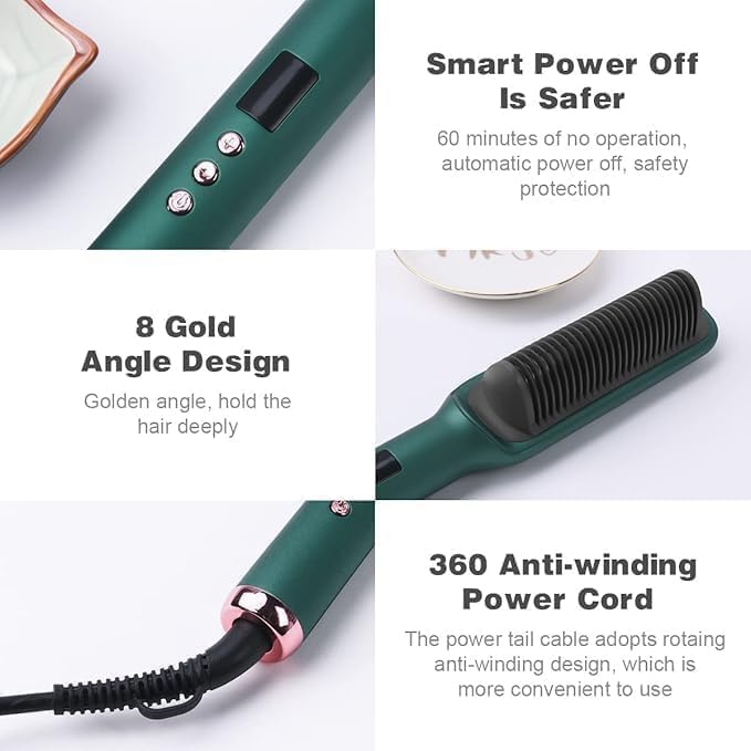 Image of SONORO KATE 5-in-1 Hair Straightener & Styling Comb with PTC Ceramic Heater & Negative Ion Technology - Electric Hair Styler for Straightening, Curling, Volumizing & Combing - Auto Shut-Off Safety, Corded