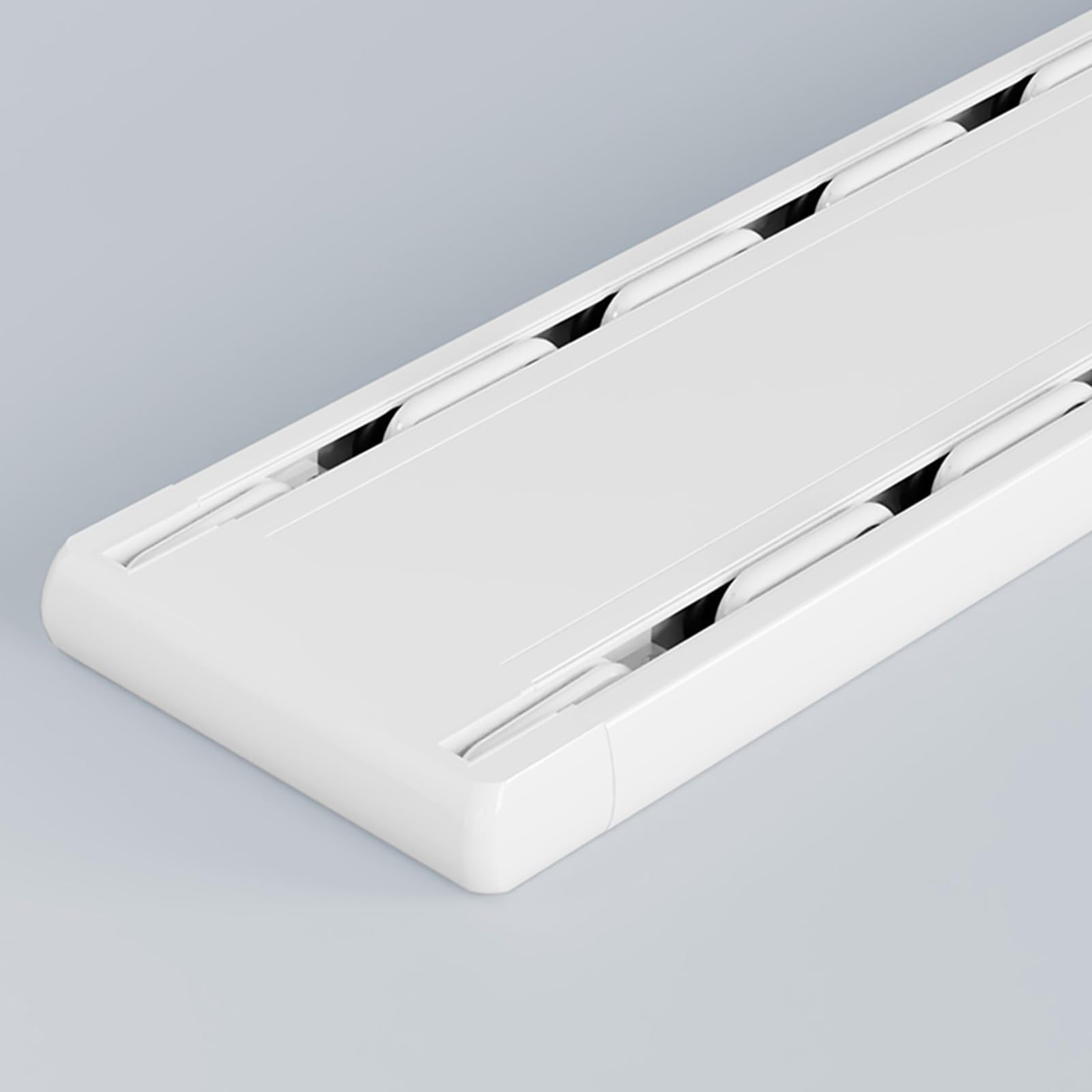 Tringle à rideaux double montée au plafond - 2 voies silencieuse en aluminium - Pour salon, chambre à coucher ou hôpitaux - Facile à installer (gris, 1,5 m)