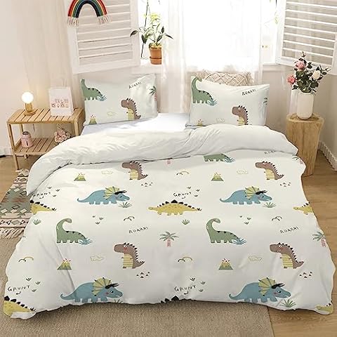 MUSOLEI Dinosaur Duvet Cover Set for Kids Cover