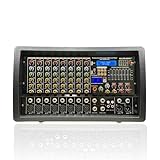 MUSYSIC 8 Channel 4500W Digital DJ Audio Mixer Power Soundboard with Amplifier, 7-Band EQ, 16 DSP FX, Phantom 48V, USB, SD, Bluetooth, FM, XLR Mixing Board for Music - MU-MX8fxD