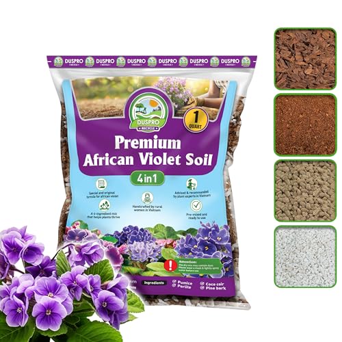 DUSPRO Recycle Premium 4-in-1 African Violet Potting Soil African Violet Soil Blend with Perlite,...