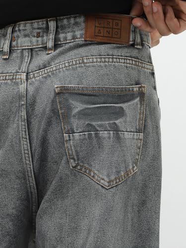 Image of Urbano Fashion Men's Loose Baggy Fit Cargo Carpenter Jeans with 6 Pockets Non-Stretchable