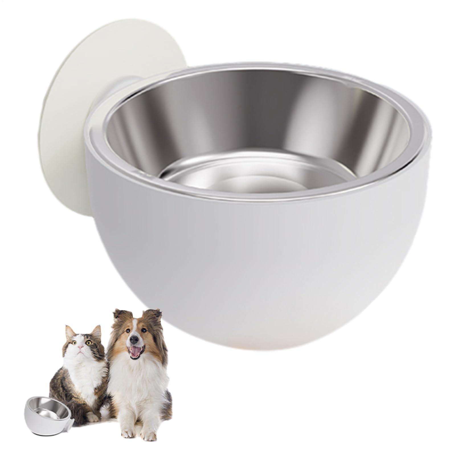Wall Magnetic Dog Bowl, Fixed Mounted Cat Bowl, Stainless Steel Anti Spill Magnetic Dog Food Bowls, Detachable Elevated Pet Bowl Fixed Mounted Cat Bowl Dishwasher Safe For Pets Food Water