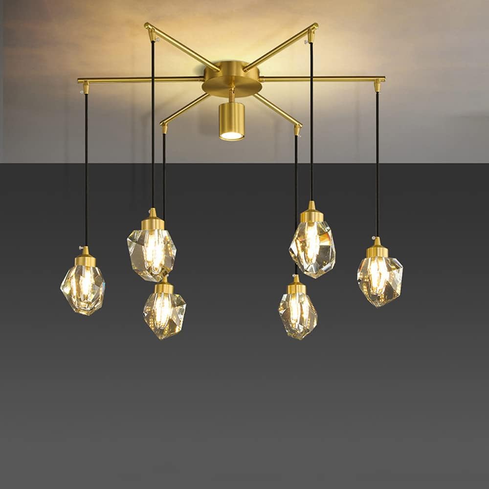 Postmodern Crystal Chandelier Ceiling Lights Fixtures G9 LED Dimmable Hanging Lamp Compatible with Living Room Dining Room Bedroom