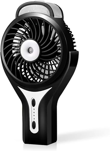 Ventilador de nebulización de agua portátil de mano para viajes, funciona con batería recargable o alimentado por USB, humidificador y ventilador