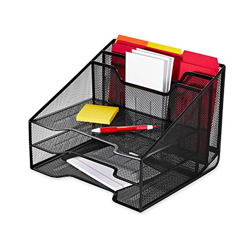 Rolodex Mesh Collection Stacking Sorter, 5-Section, Combination Sorter, Standard Packaging