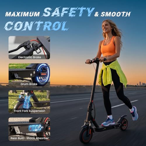 Image of Electric Scooters - Electric Scooter Adults, 1200W /1000W /500W Motor, 28 /25 /21 /18 MPH Top Speed, 10'' /8.5'' Tires, 28 /25 /23 /21Miles, APP Control E Scooter for Teens