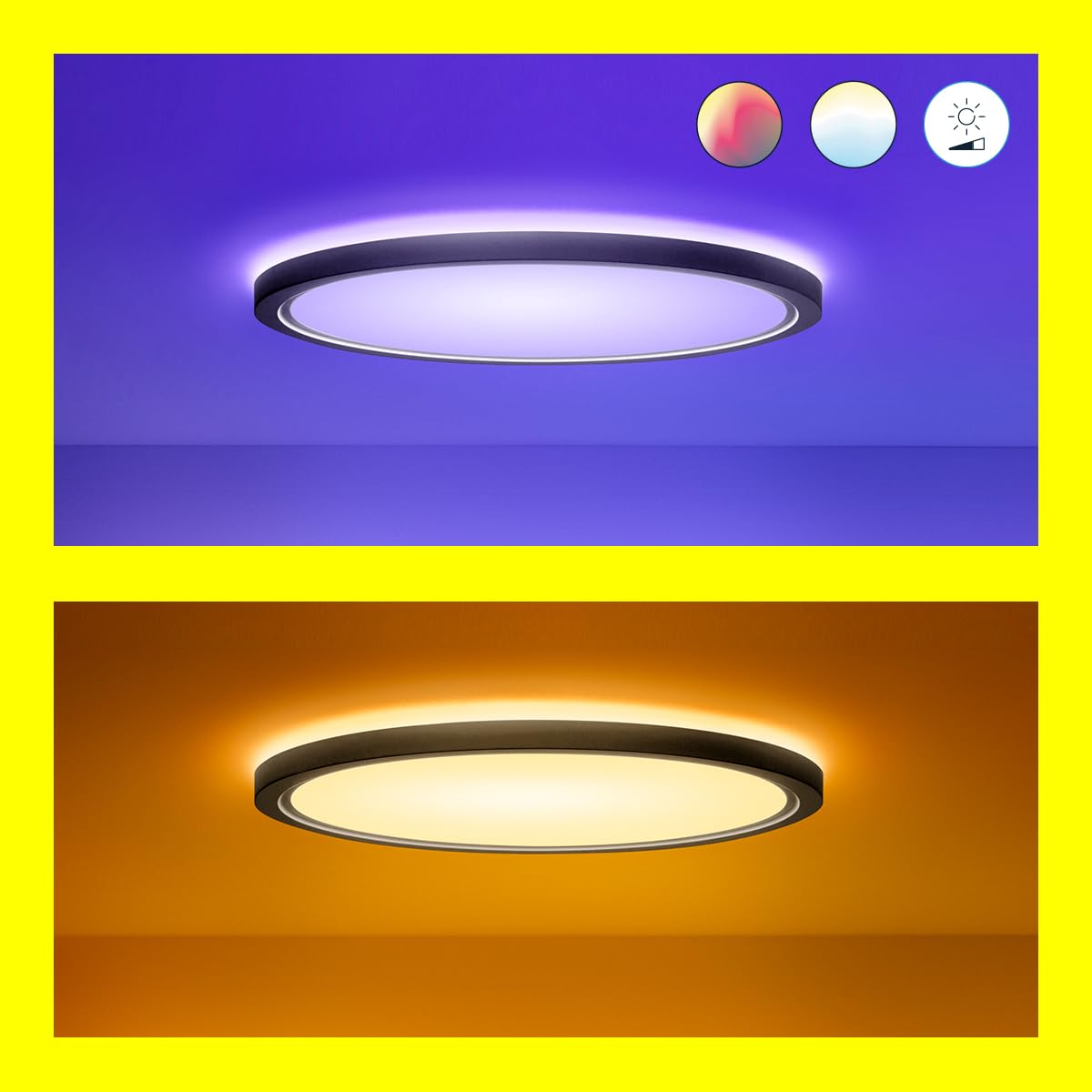 WiZ Inteligentna Lampa Sufitowa Superslim 32W, Biała, Wi-Fi, Wiele Odcieni Bieli, Szeroka Paleta Kolorów, Sterowanie Aplikacją