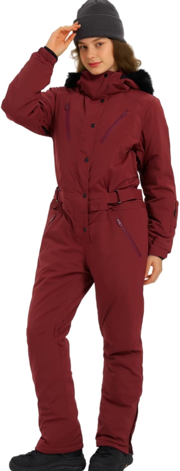 BGX Womens Snowsuit One Pieces Ski Suits Insulated Jumpsuit Waterproof Windproof Snowboard Jackets for Outdoor