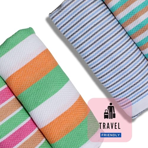 Image of Bathing Towel|Cotton Bath Towels for Men|Cotton Towels for Women|Light Weight Travel Friendly Quick Dry Good Absorbent Tauliya|Kerala thorthu|Bath Towel Set Pack of 4 for Family