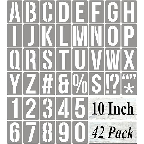 El Mejor Listado de Plantillas de dibujo y de letras los 5 mejores. 50 Plantillas de letras del alfabeto de 10 pulgadas para pintar, paquete de 42 plantillas de letras y números con carteles para pintar en madera, números reutilizables y plantillas...
