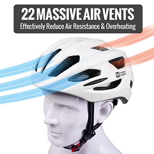 Nhh Adult Bike Helmet - Cpsc-Compliant Bicycle Cycling Helmet Lightweight Breathable And Adjustable Helmet For Men And Women Commuters And Road Cycling (Matte-White) #TOP2