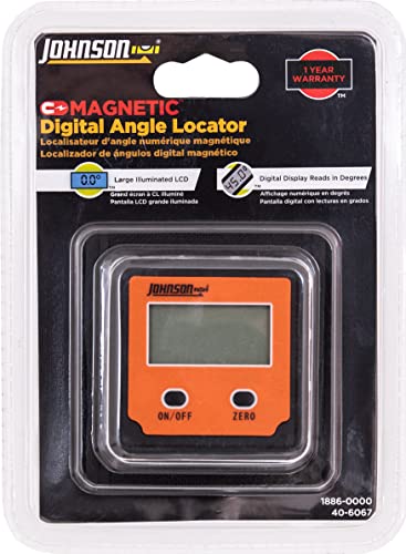Image of Johnson Level & Tool 1886-0000 Magnetic Digital Angle Locator w / 2 Buttons, Orange, 1 Locator