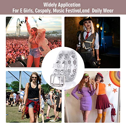 WERFORU Clear Double Grommet Belts With Holes for Women Men Teens E Girls Transparent PVC Belt for Jeans Pants4