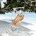 ONCLOUD Upgraded Unique Hammock Hanging Sky Chair, Air Deluxe Swing Seat with Rope Through The Bars Safer Relax with Fuller Pillow and Drink Holder Solid Wood Indoor/Outdoor Patio Yard 250LBS