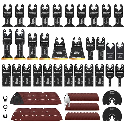 156PCS Multitool Blades Kit – Titanium Oscillating Tool Blades & Sanding Pads for Wood, Metal & Plastic | Quick Release, Universal Fit for DeWalt, Makita, Bosch, Milwaukee, Ryobi, Fein