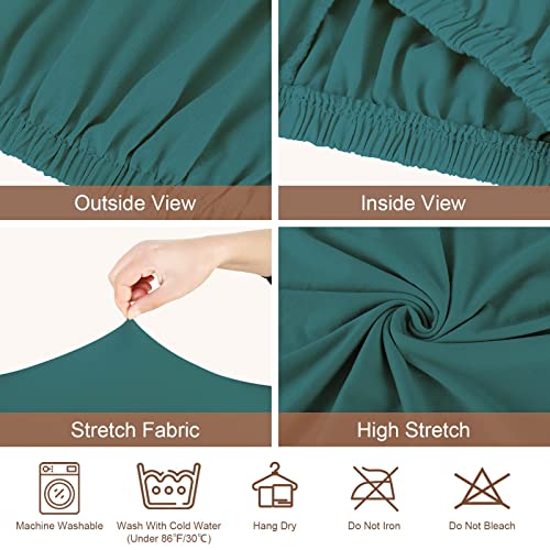 CMAKER High Back Chair Covers Stretch Spandex Fabric Chair Slipcover Seat Cover for Home Washable Removable Parsons Chair Protector Dining Room Kitchen Hotel,Set of 6,Turquoise - Image 4
