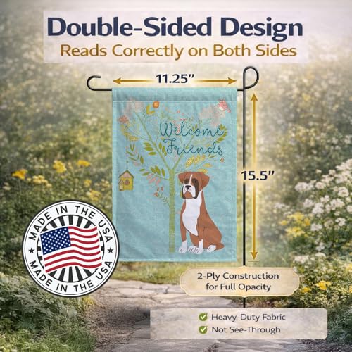 Drapeau de jardin Welcome Friends Flashy Fawn multicolore pour décoration extérieure maison