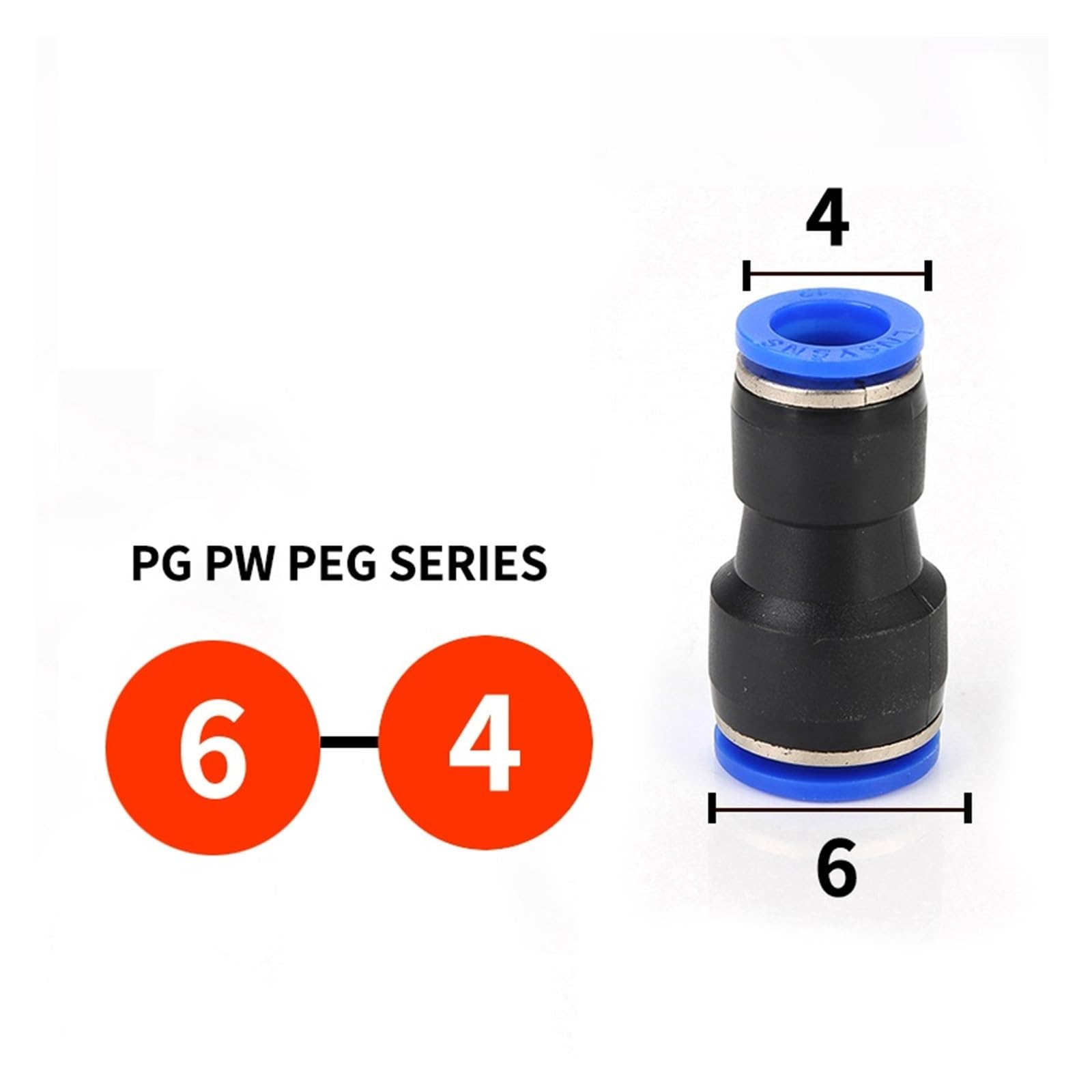 Wciskaj pneumatycznie złącze T Szybkie złącze Złączki pneumatyczne złącze plastikowe 4mm 6mm do 8mm rura węża powietrznego i wodnego Push in proste szybkozłącza gazowe 5 sztuk