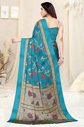 Image of MIRCHI FASHION Saree for Woman Chiffon Floral Printed | Lightweight Daily Wear Women's Sari with Unstitched Blouse Piece (Available in 20 Colors)