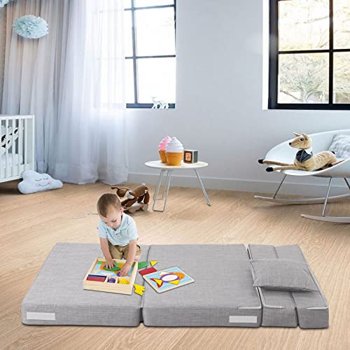 Anoner Folding Sleeper Chair Sofa Bed Lazy Couch With Pillow, Twin Size, Light Gray #TOP1