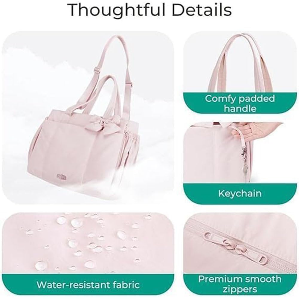 Bolso Tote con Lazo para Mujer, Ligero, Plegable, para el Trabajo y Viajes.Bolsos Tote Modernos con Lazos para Uso Diario, Trabajo, Gimnasio, Compras.