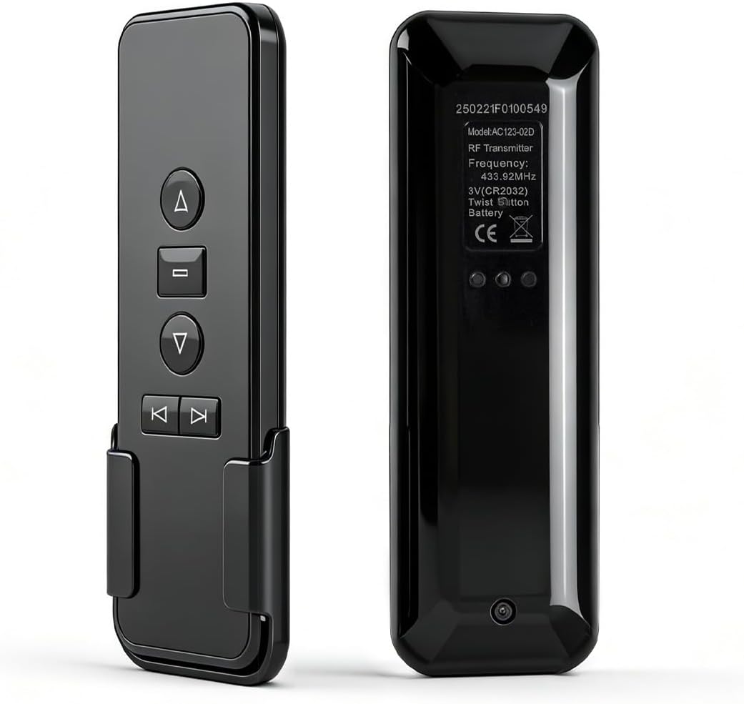 AC123-02 2 Channel Replacement Transmitter, Wireless Transmit Controller for Electric Blinds & Shades, Compatible with Sortfle & A-OK Shade Motors