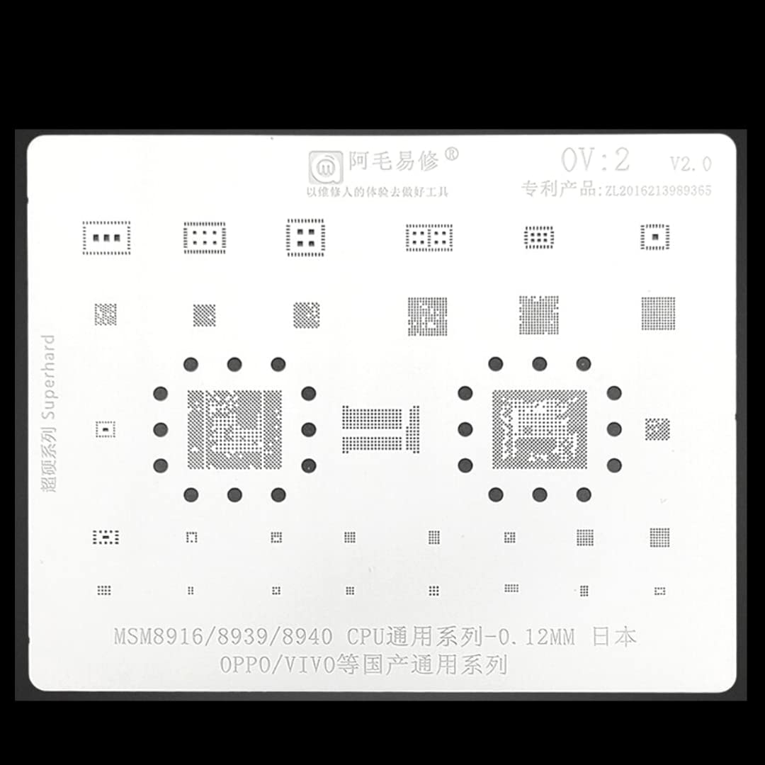 AMAOE OV-2 Stencil BGA Reballing for Oppo ViVo MSM8916/MSM8939/MSM8940 CPU EMMC Power WiFi Audio Chip IC Solder Tin Planting Net-picture-23