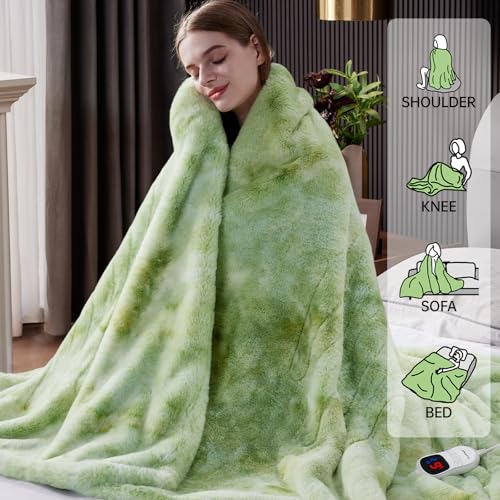 Guohaoi Heated Blanket, Soft Faux Rabbit Fur Electric Throw, 50"×60" - image 2