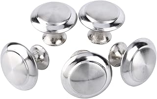GOTOTOP 10Pcs Round Stainless Steel Cabinet Knobs Drawer Handles Cupboard Accessories