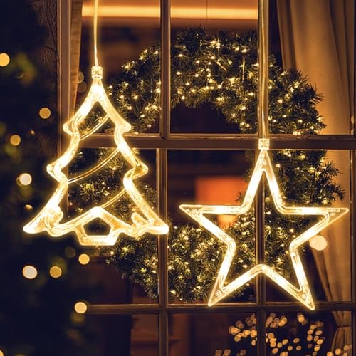 nuluxi 2 PCS LED Sterne Weihnachtsbaum Weihnachtsbeleuchtung, LED...