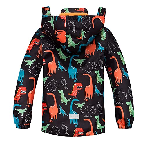 Boys Water Resistant Jacket Coat Kids Fleece Lined Hooded Raincoat Outdoor Teen Windbreaker Jacket Green2