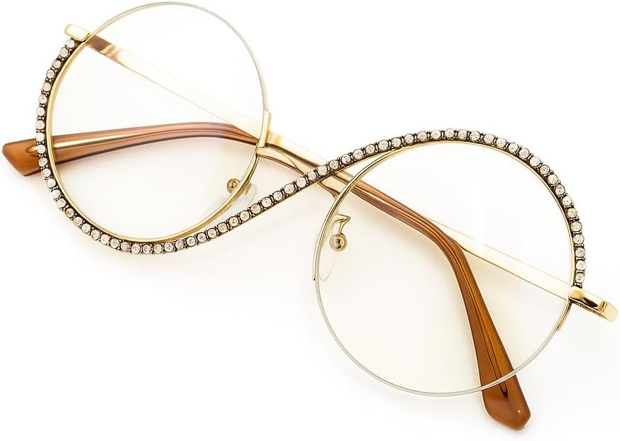 bullabulling Fashion Half round Reading Glass For Women Half-Rim Eyeglass Frame Large lens - Image 6