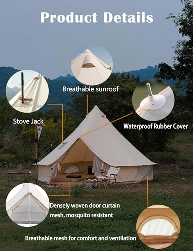 Tienda Bell Tent Yurt con Estufa para Camping y Glamping miniatura 5