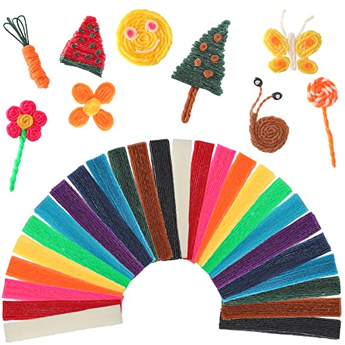 UPINS Wax Craft Sticks Bulk 1500Pcs Bendable Sticky Wax Yarn Sticks in 13 Colors with Storage Bag for Adults DIY Art Supplies