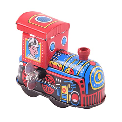 Abaodam Giocattolo Vintage Forma Treno Giocattolo Carica Automatica Scena Antica Leggero e Portatile