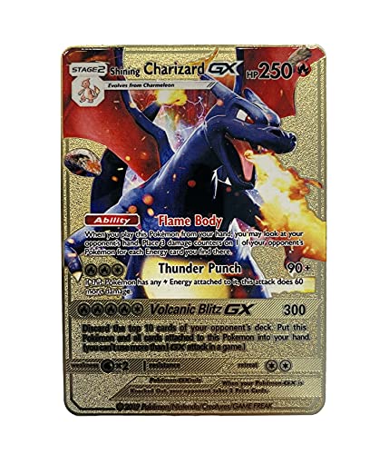 Charizard GX Pokémon Gold Card - Collector's Rare Shiny Gold Purple - Limited Supply