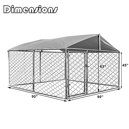 LEISU Heavy Duty Outdoor Dog Cage Pet Playpen Wire Kennel House with Water-Resistant Cover for Back or Front Yard… - Image 7