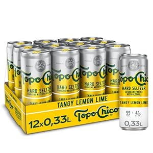 Topo Chico Hard Seltzer Lemon Lime – alkoholhaltiges Mischgetränk mit Zitronen-Geschmack – mit natürlichen Aromen – in…