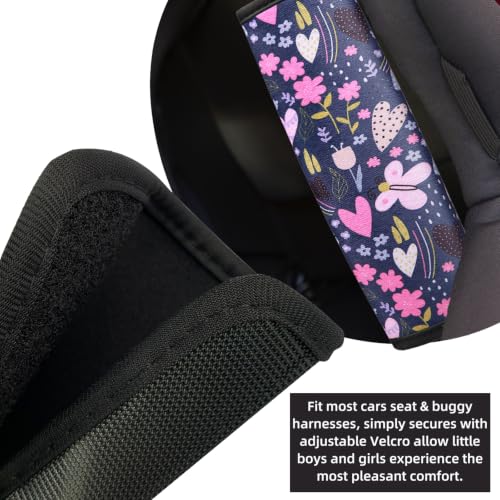 Image of Seat Belt Cover for Kids, Seat Belt Pad for Boys Girls, Car Seat Straps Shoulder Pads for Kids, Kid's Seat Belt Cushion, Shoulder Strap Pad, 1 Piece （Secret Garden）