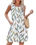 OFEEFAN Floral Dress for Women Knee Length Dress for Women Summer Outfits for Women 2025 Floral 02 L