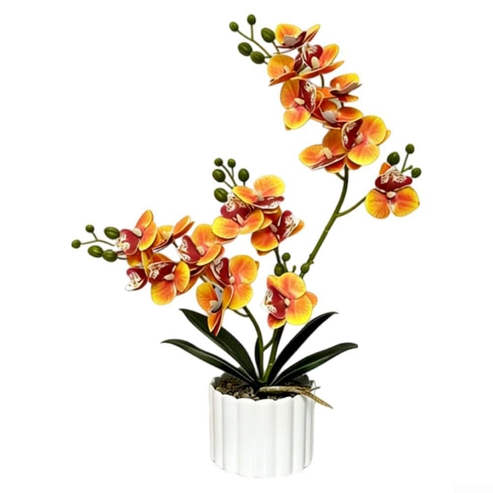 STUWBPLIC 1 Artificial Phalaenopsis Orchid Plant, Fake Plastic Phalaenopsis Plant for Home Decoration,B