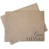 Give Thanks Burlap Placemats - set of two