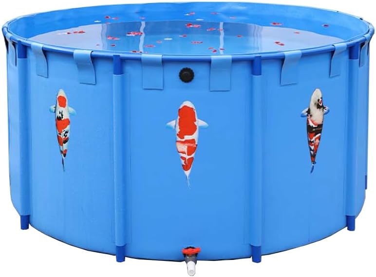 Round Swimming Pool Folding Plastic Water Tank Multi Purpose Canvas Fish Farming Pond 3-13ft Diameter (Diameter 118 inch-Height 59 inch)