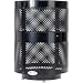 Global Industrial Outdoor Perforated Steel Trash Can with Flat Lid, Raised Base and Plastic Liner, 36 Gallon Capacity, Black, Thermoplastic Coating, 23-1/2