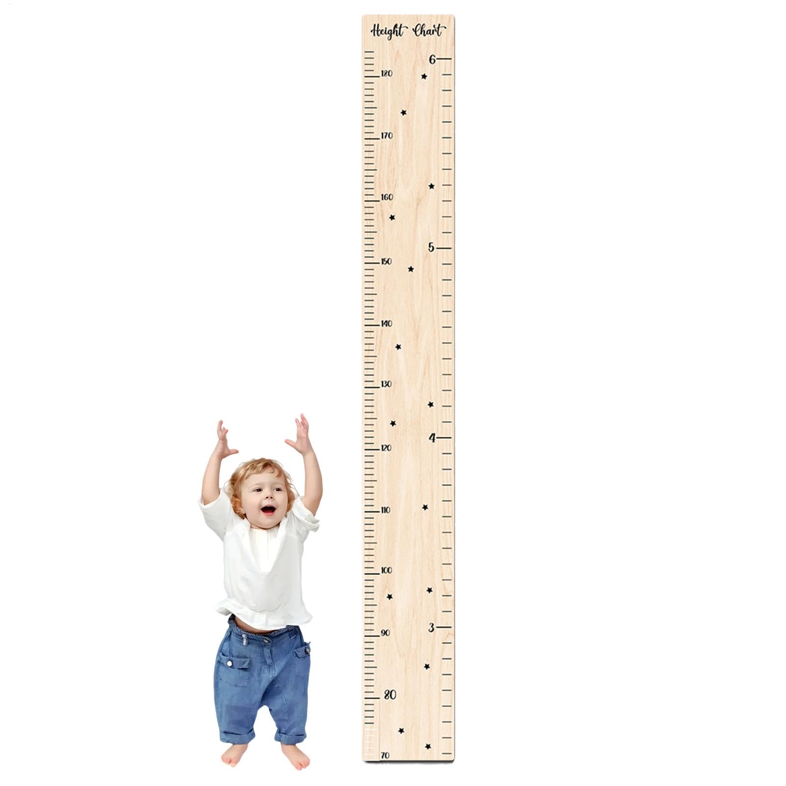 Wooden Height Chart, Home Wall Measurement Ruler for Height | Cartoon Children Room Growth Chart Height Ruler for Home, Living Room, Nursery