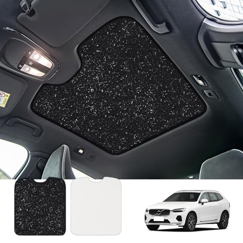 QANGBOOM Car Glass Roof Sunshade Compatible with Volvo C40(Not for XC40) 2021-2023, One-Piece Sunroof Shade with Storage Bag, Foldable Sunshade Roof Cover, Heat Insulation, Sun Protection, No-Sagging