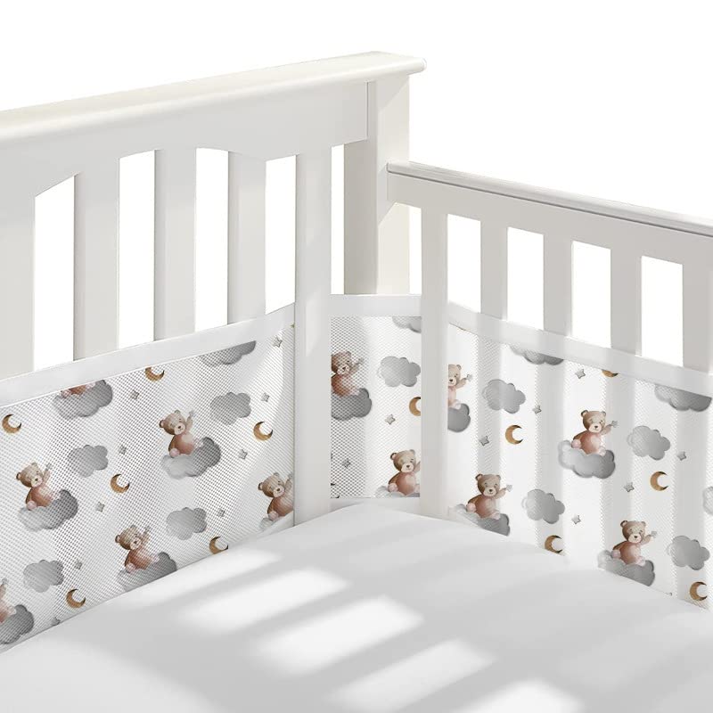 4 Pcs of Breathable Pads for Boys and Girls, Bring Sweet Dreams to Children, Skin-Friendly and Reliable, Mesh Fabric Padding Soft Cotton, (Bear)